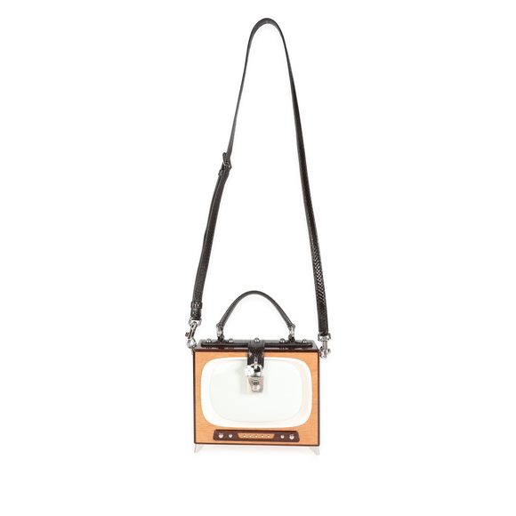 Dolce & Gabbana Hand Painted Wooden TV Box Bag with Snakeskin Strap - Picture 6 of 6